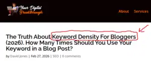 keyword density for bloggers
