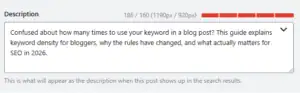 keyword density for bloggers